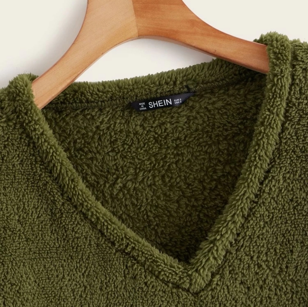 Solid V-neck Sweater - Picture 2 of 7